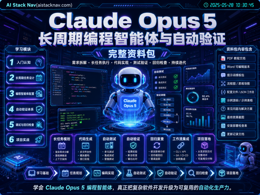 Claude Opus 5 长周期编程智能体与自动验证完整资料包