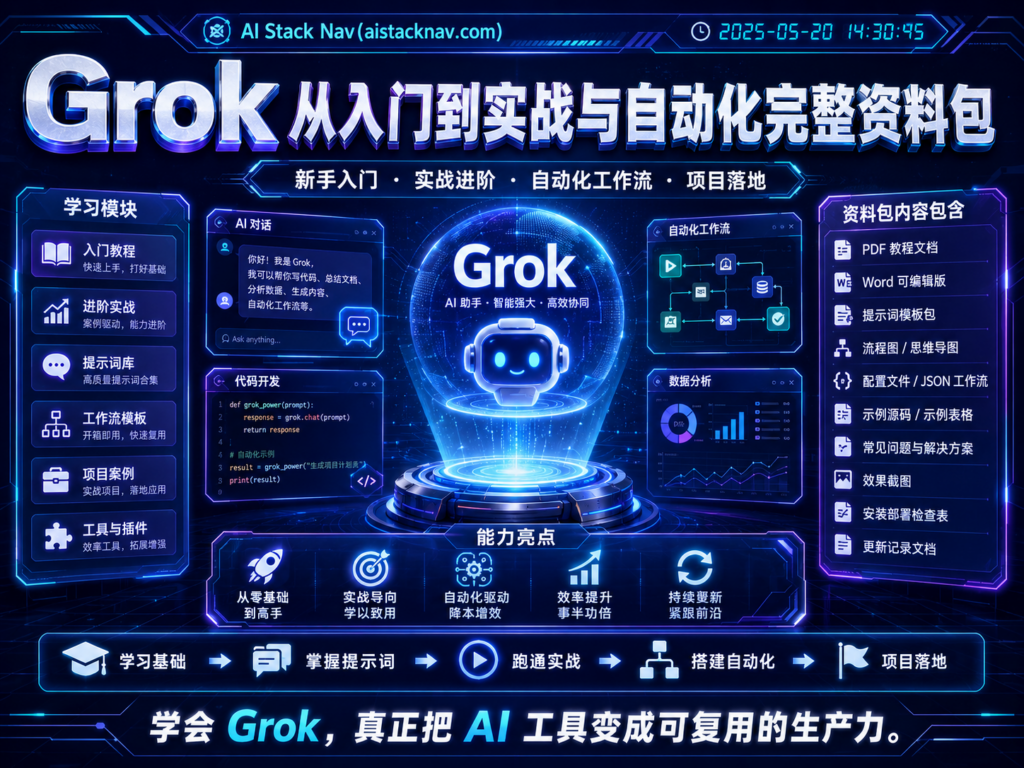 Grok 从入门到实战与自动化完整资料包
