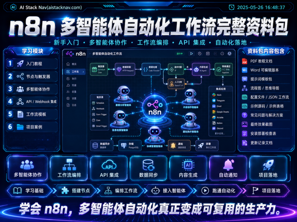 n8n 多智能体自动化工作流完整资料包