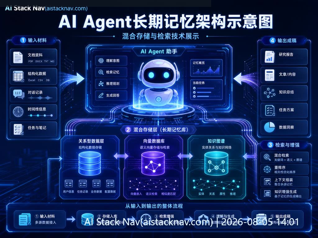 AI Agent长期记忆搭建方法科技感封面