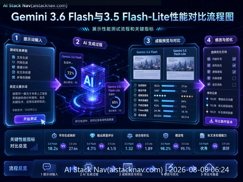 Gemini 3.6 Flash与3.5 Flash-Lite性能对比流程图