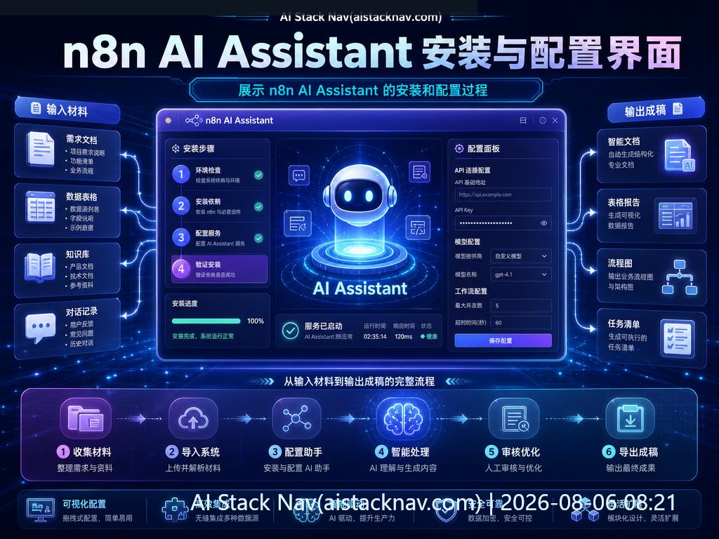 n8n AI Assistant 科技感封面图