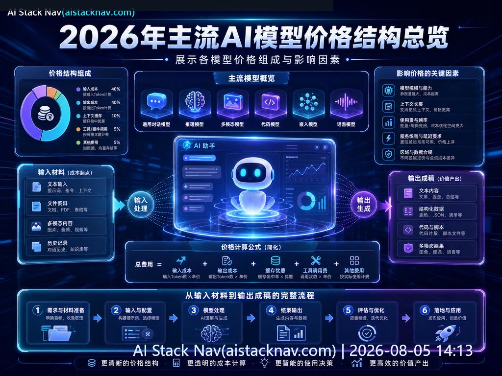 2026主流AI模型价格与成本计算表