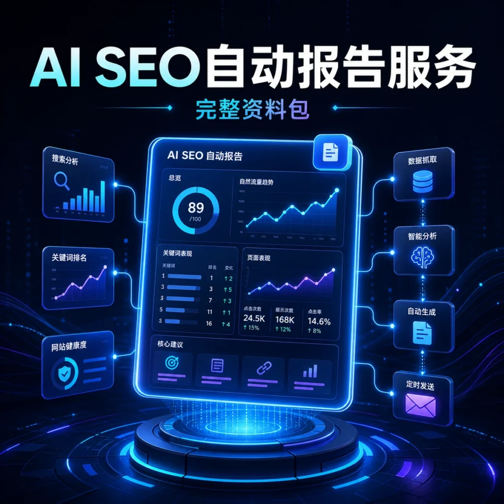 AI SEO自动报告服务完整资料包封面