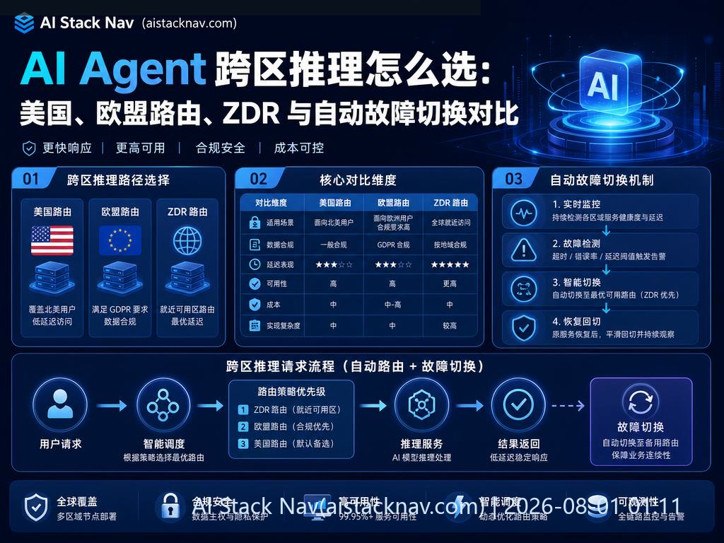 AI Agent 跨区推理对比科技感封面图