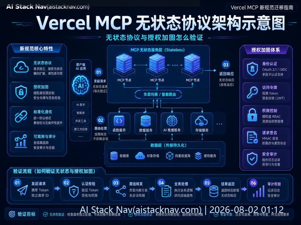 Vercel MCP 无状态协议架构示意图