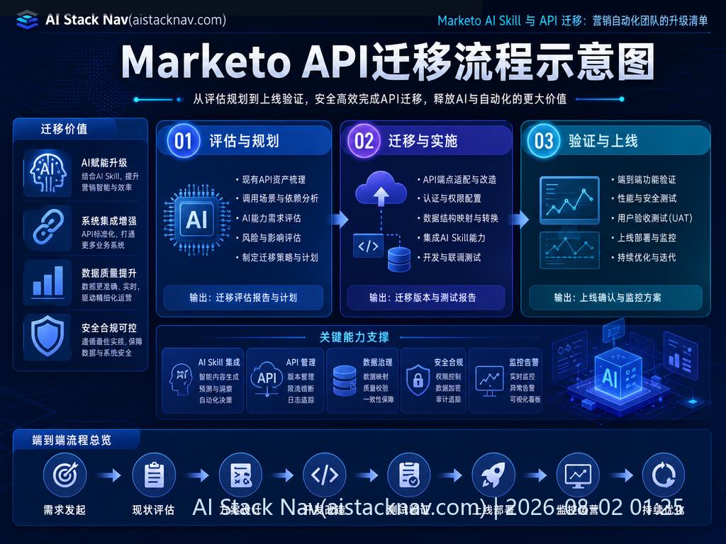 Marketo AI Skill 与 API 迁移：营销自动化团队的升级清单 科技感课程封面海报配图 2