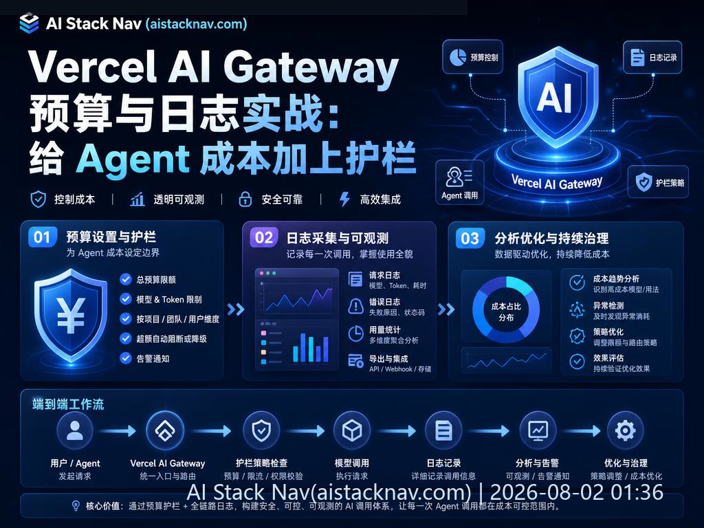 Vercel AI Gateway 预算与日志管理科技感封面
