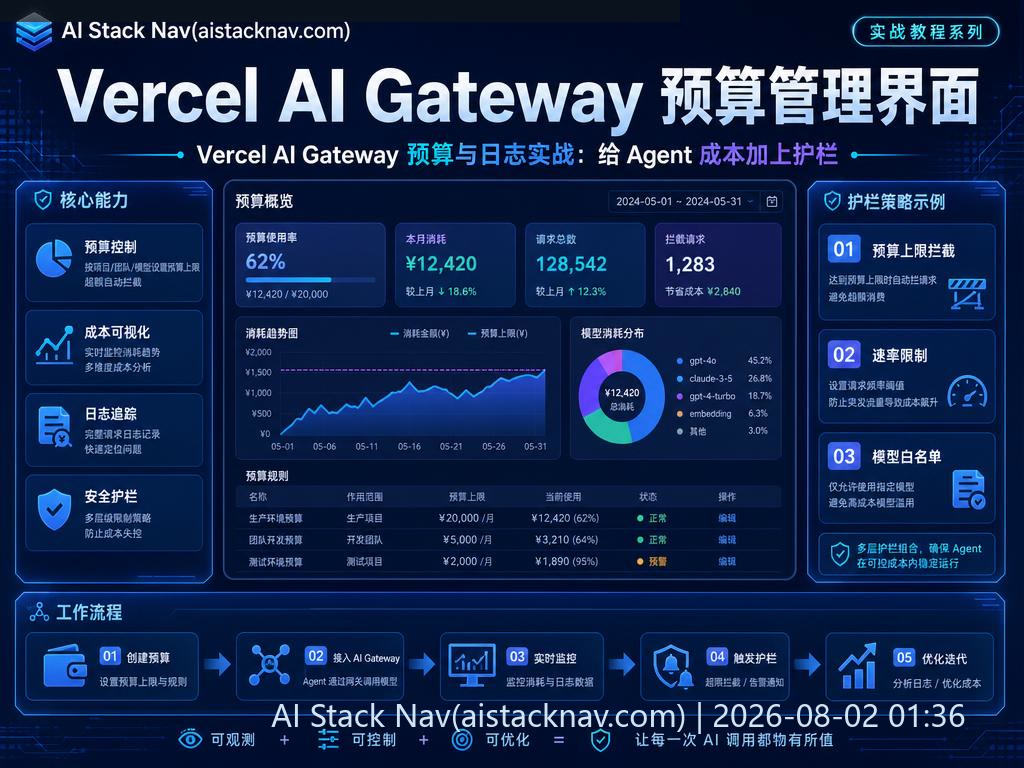 Vercel AI Gateway 预算管理界面截图