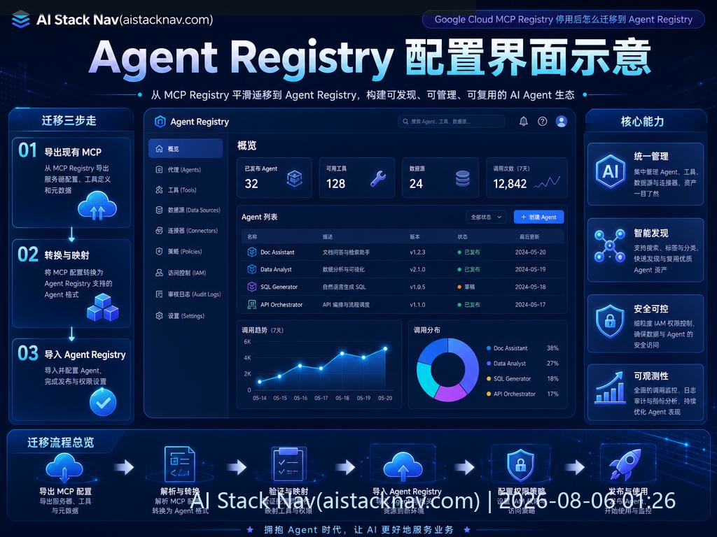 Google Cloud MCP Registry 停用后怎么迁移到 Agent Registry 科技感课程封面海报配图 2
