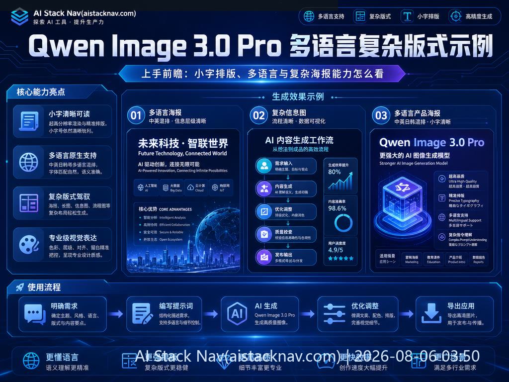 Qwen Image 3.0 Pro 多语言复杂版式示例