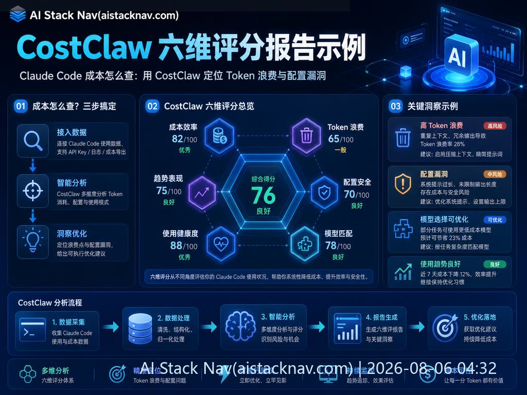 Claude Code 成本怎么查:用 CostClaw 定位 Token 浪费与配置漏洞 科技感课程封面海报配图 1