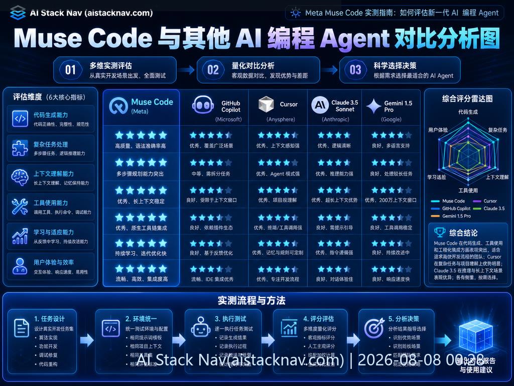 Meta Muse Code 实测指南：如何评估新一代 AI 编程 Agent 科技感课程封面海报配图 2