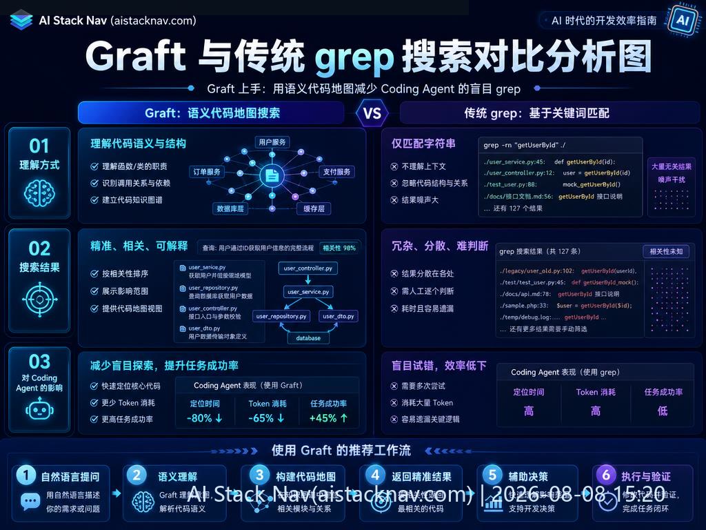 Graft 上手：用语义代码地图减少 Coding Agent 的盲目 grep 科技感课程封面海报配图 2