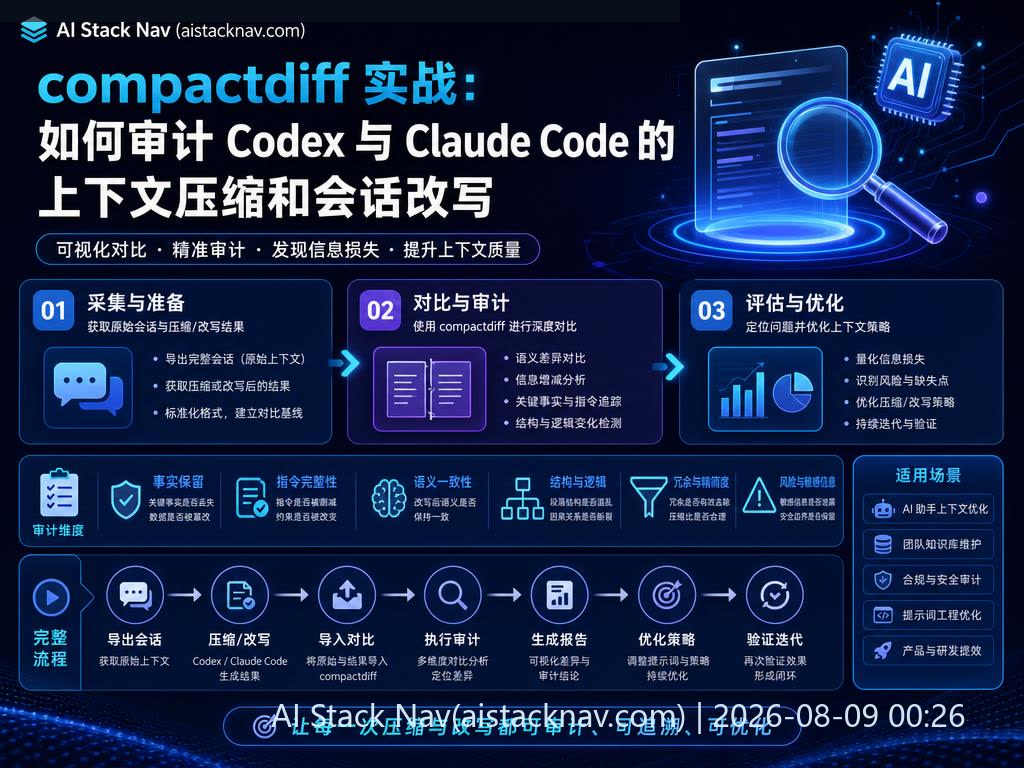 compactdiff 上下文压缩审计工具科技感封面