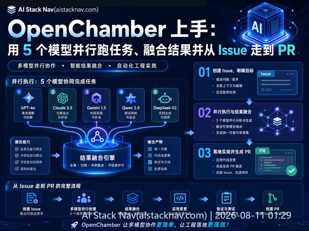 OpenChamber 多模型并行与融合 AI 工具封面