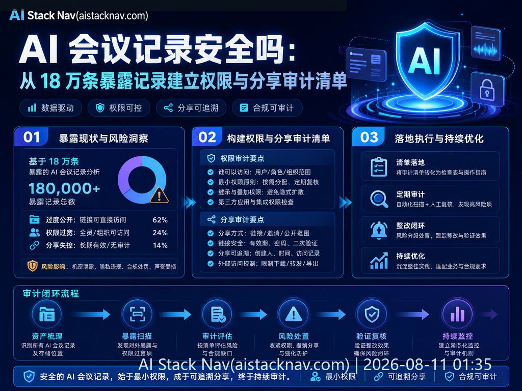 AI会议记录安全 科技感封面图