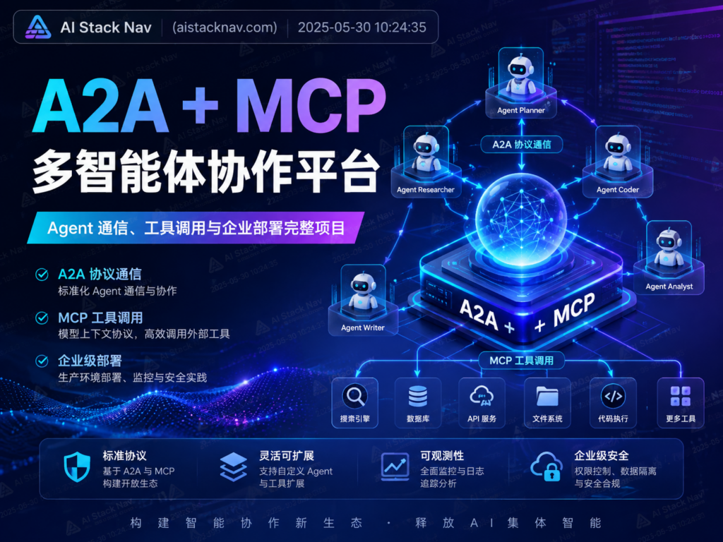 A2A + MCP 多智能体协作平台：Agent 通信、工具调用与企业部署完整项目