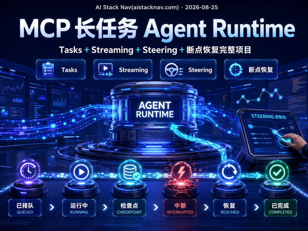 MCP 长任务 Agent Runtime：Tasks＋Streaming＋Steering＋断点恢复完整项目