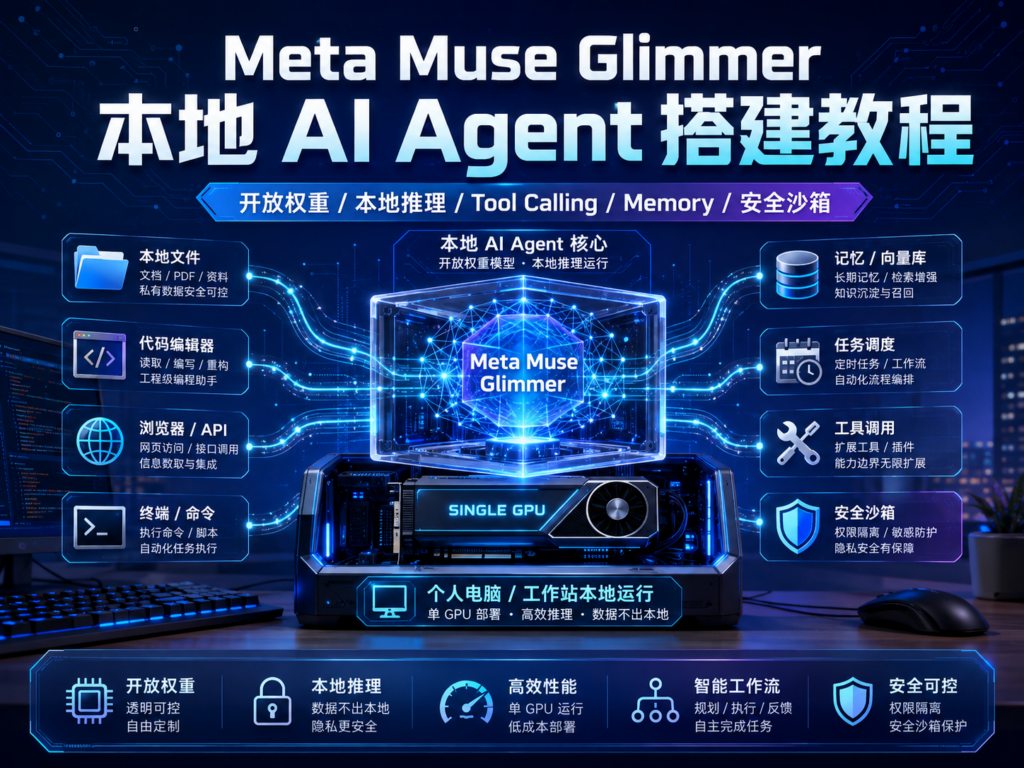 Meta Muse Glimmer 本地 AI Agent 搭建教程封面