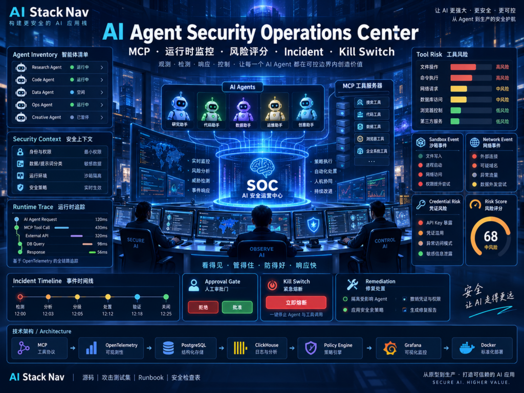 AI Agent SOC 的运行时监控、风险评分、Incident 与 Kill Switch