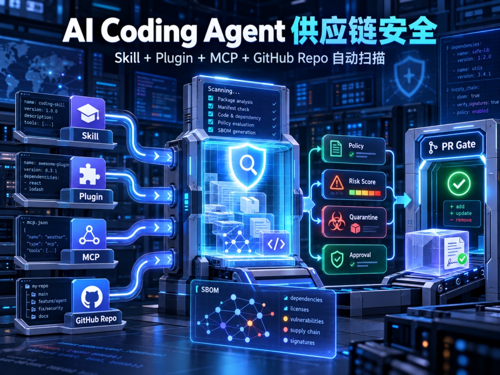 Coding Agent 自动扫描 Skill、Plugin、MCP 和 GitHub Repo 供应链风险