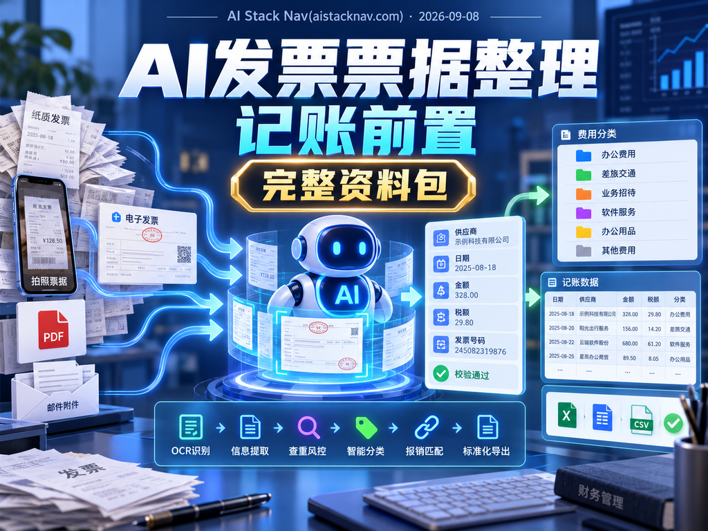 AI发票票据整理与记账前置完整资料包