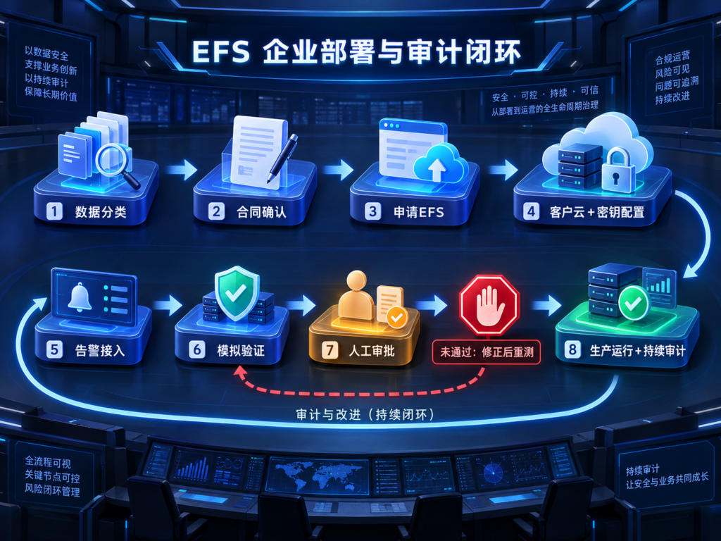 Claude Fable 5.1 EFS企业部署与审计闭环图