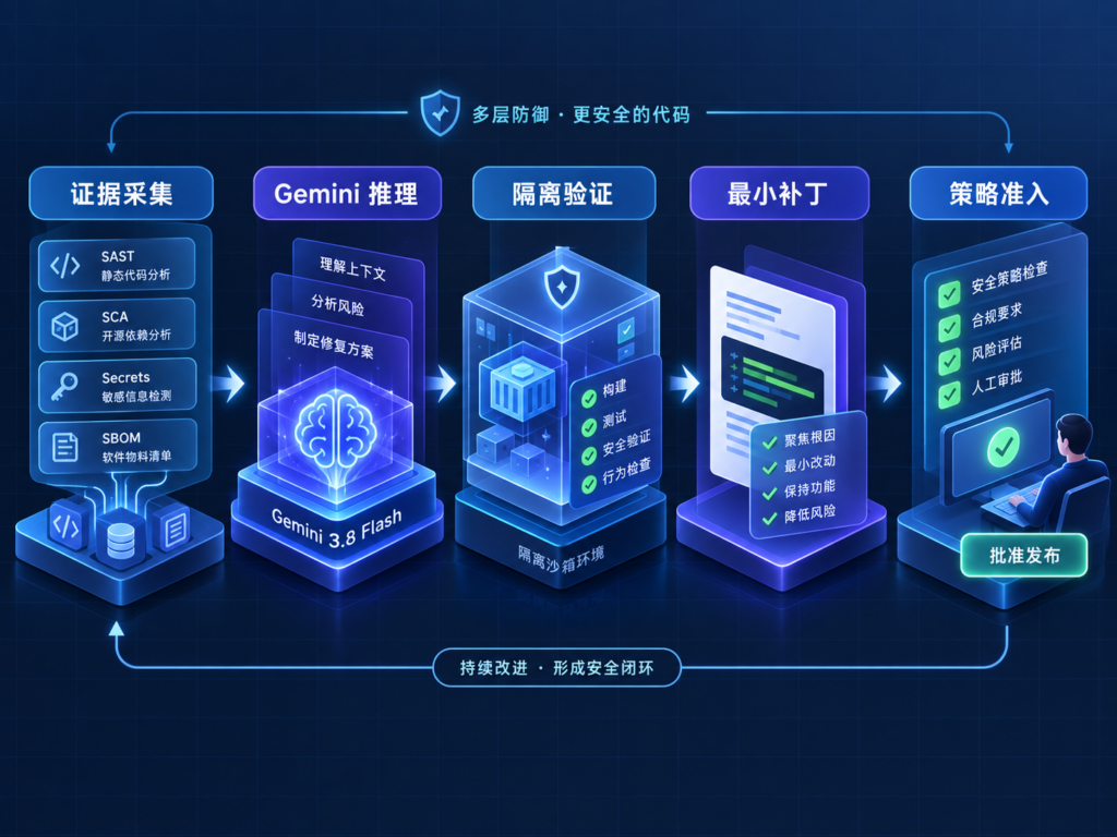 Gemini 3.8 Flash漏洞发现验证补丁测试与CI准入闭环