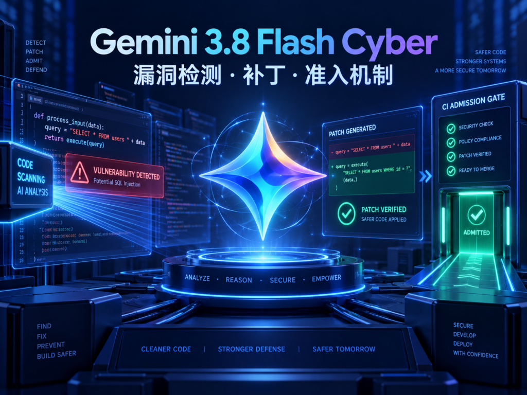 Gemini 3.8 Flash Cyber漏洞检测补丁与CI安全准入主题封面