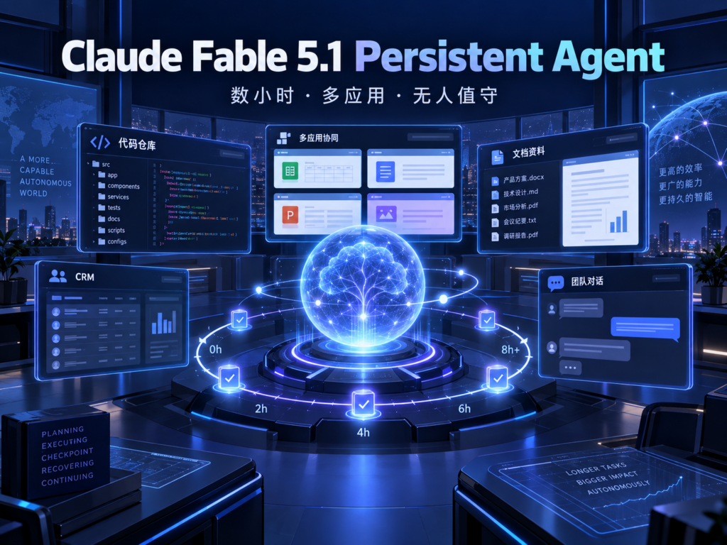 Claude Fable 5.1 Persistent Agent运行数小时、多应用无人值守任务