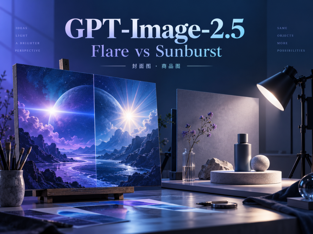 GPT Image 2.5封面创意与商品精修选型主题海报