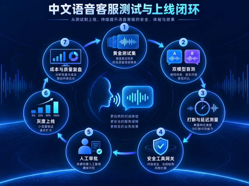 中文实时语音客服双模型测试与安全上线工作流