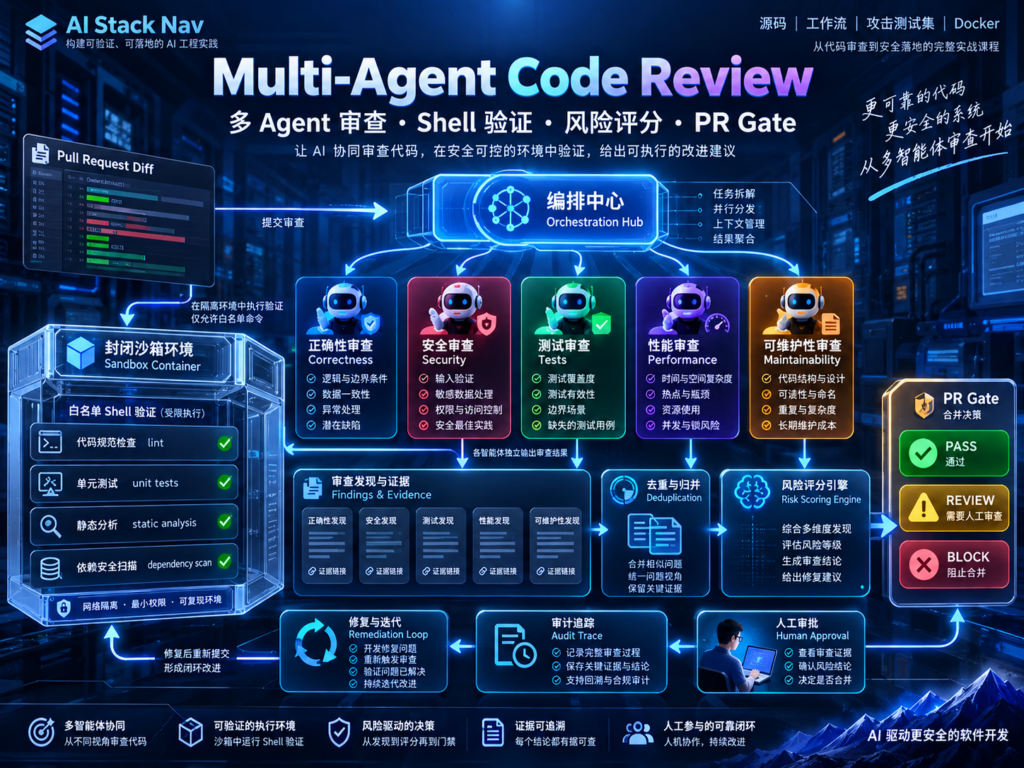 Multi-Agent Code Review 多 Agent 审查与 PR Gate 架构