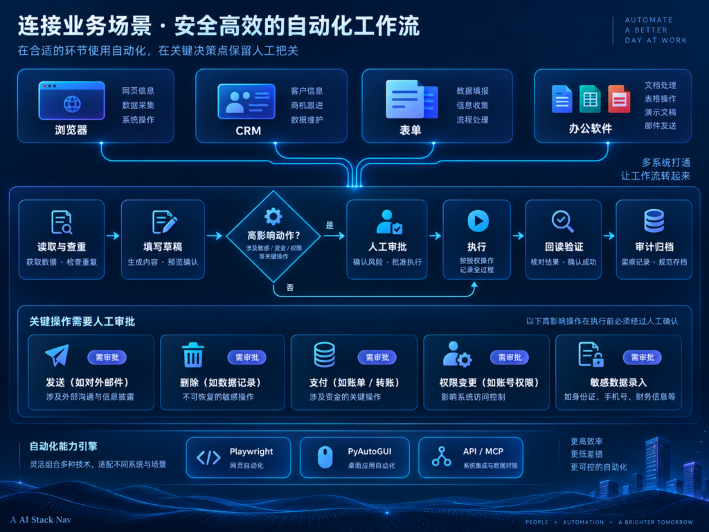 Astra Computer Use浏览器CRM表单办公软件自动化流程图