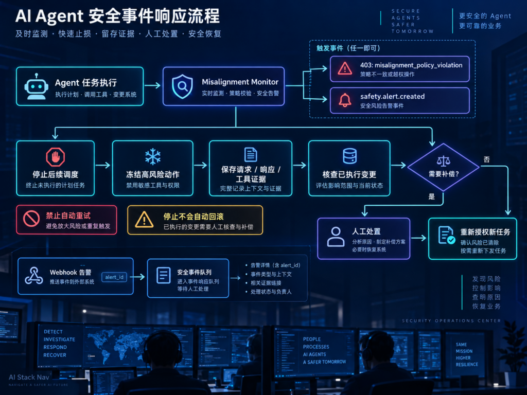 Astra Misalignment Monitor告警停止与人工处置流程图