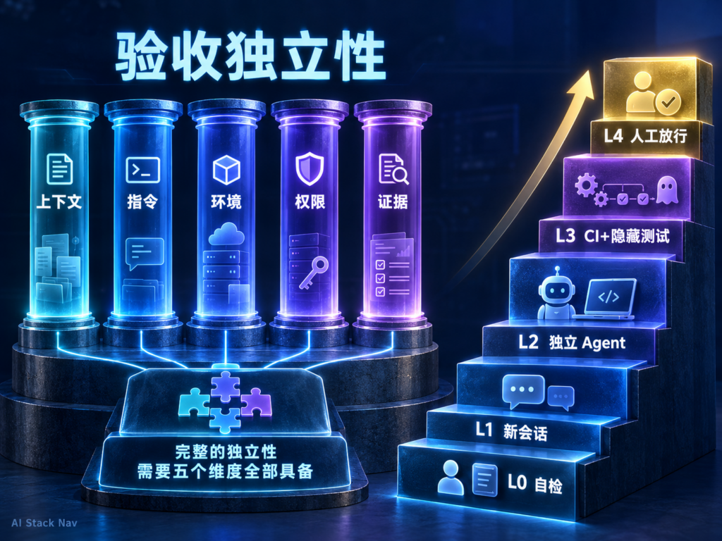 AI Review 独立性的五个维度与 L0-L4 成熟度