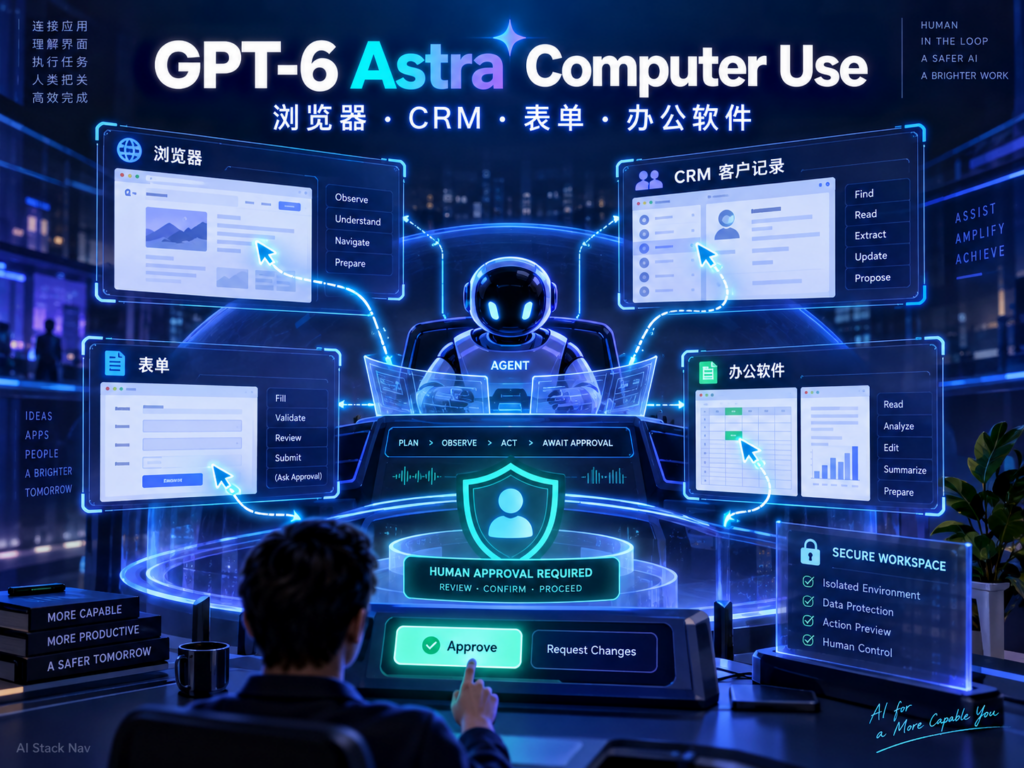 GPT‑6 Astra Computer Use操作浏览器CRM表单和办公软件封面图