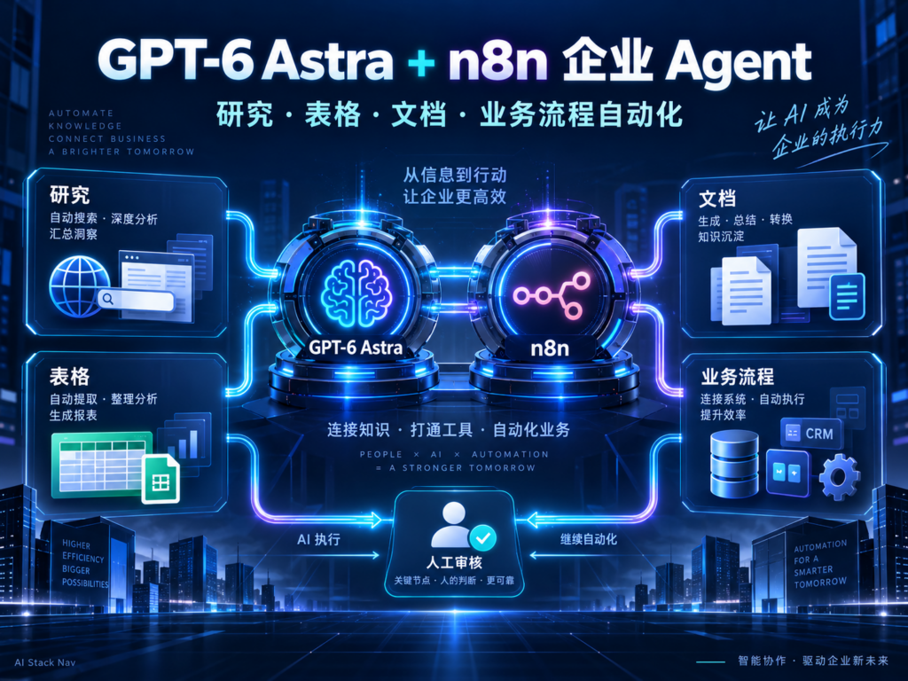 GPT‑6 Astra加n8n企业Agent研究表格文档业务自动化封面图