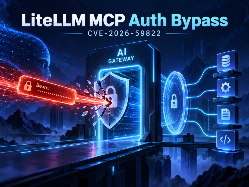 LiteLLM MCP 身份验证边界被伪造 Bearer Token 绕过的安全主题插画