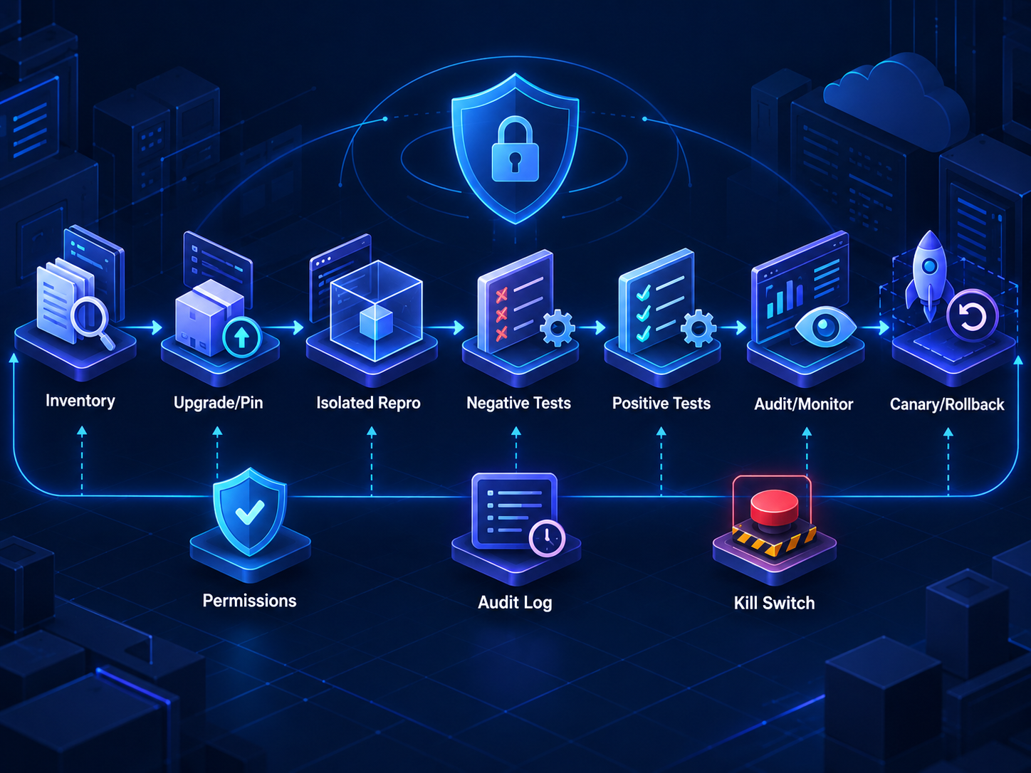 CVE-2026-59822 修复验证与回滚流程图
