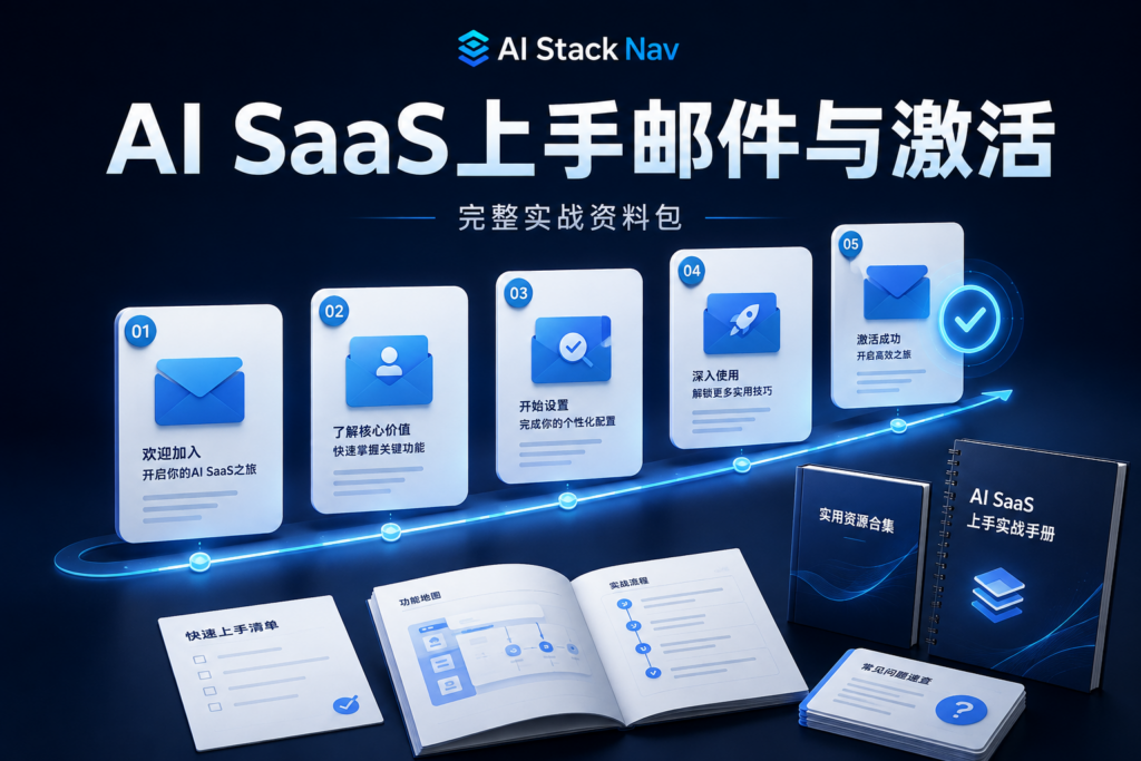 AI SaaS新用户上手邮件与激活辅导完整资料包：执行手册、模板与实战材料封面