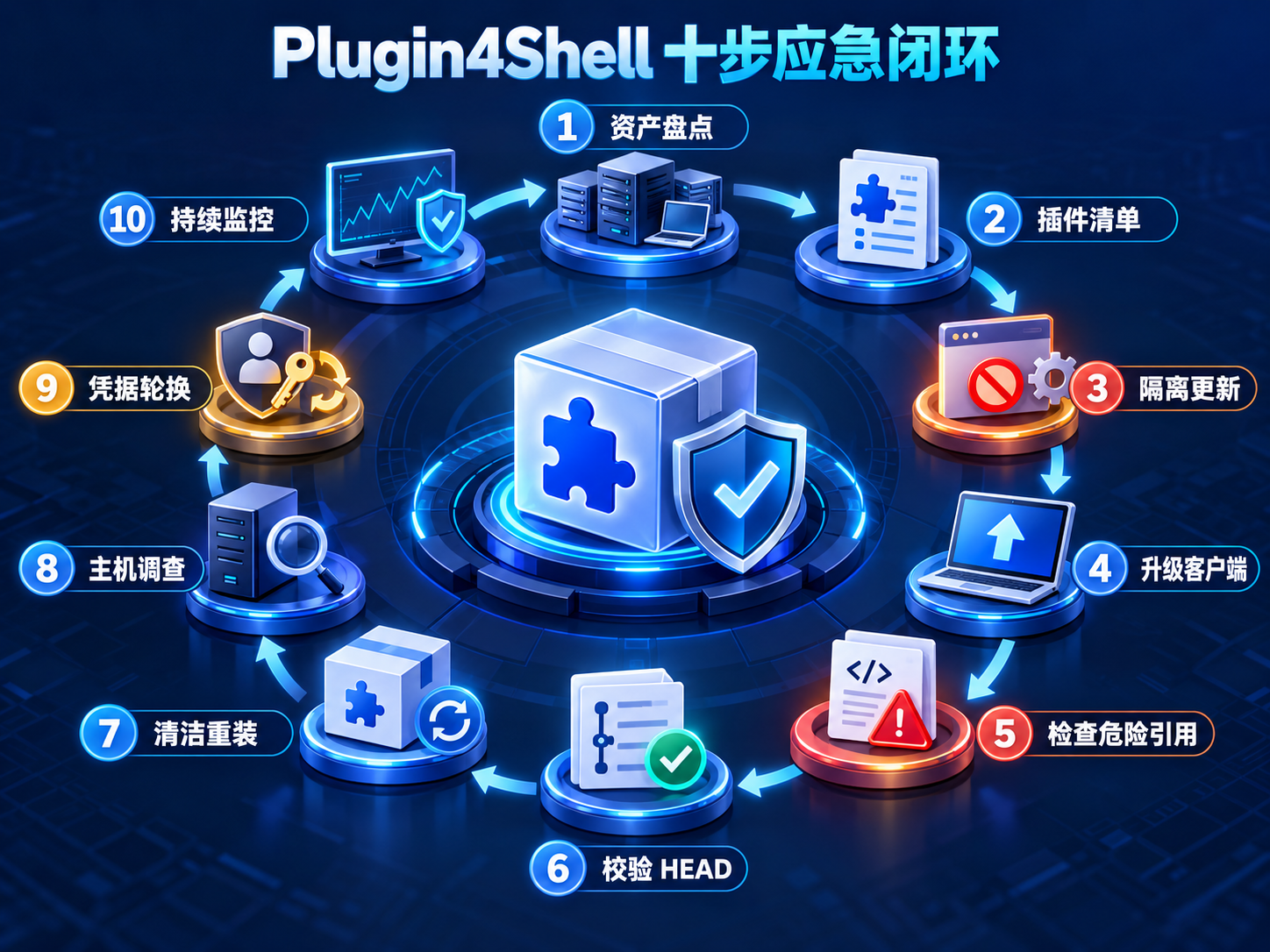 Plugin4Shell 企业十步应急闭环，从资产盘点、停止自动更新到升级重装、凭据轮换和持续监控
