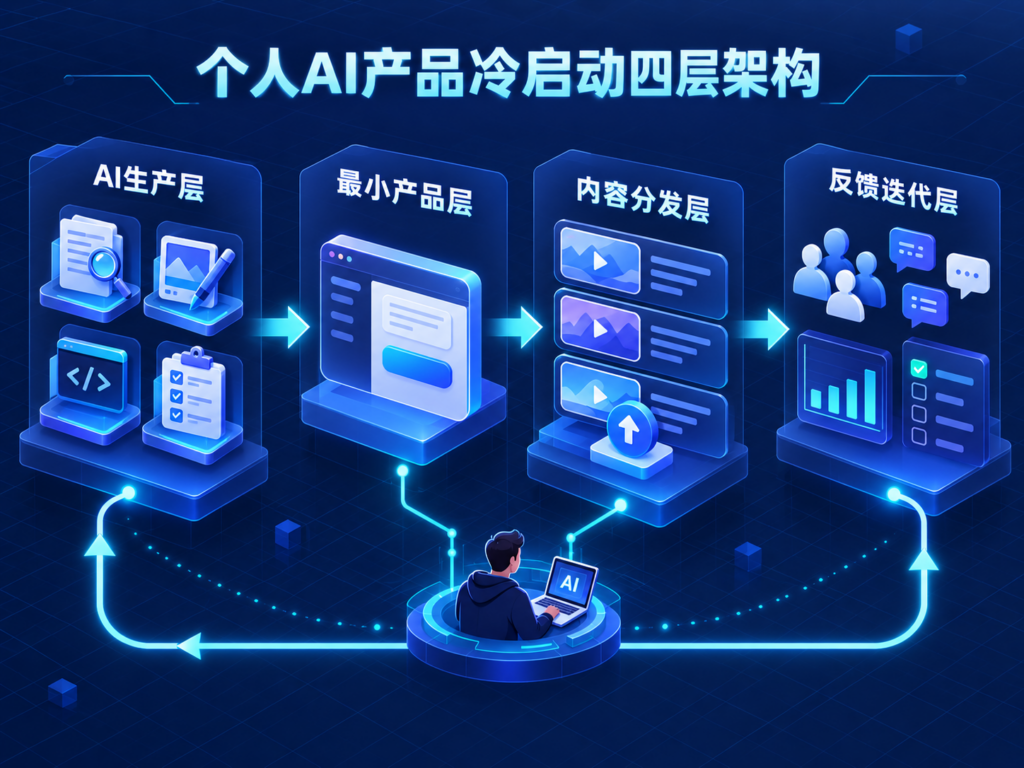 个人AI产品从问题选择、MVP开发到B站公开构建和用户反馈的冷启动架构