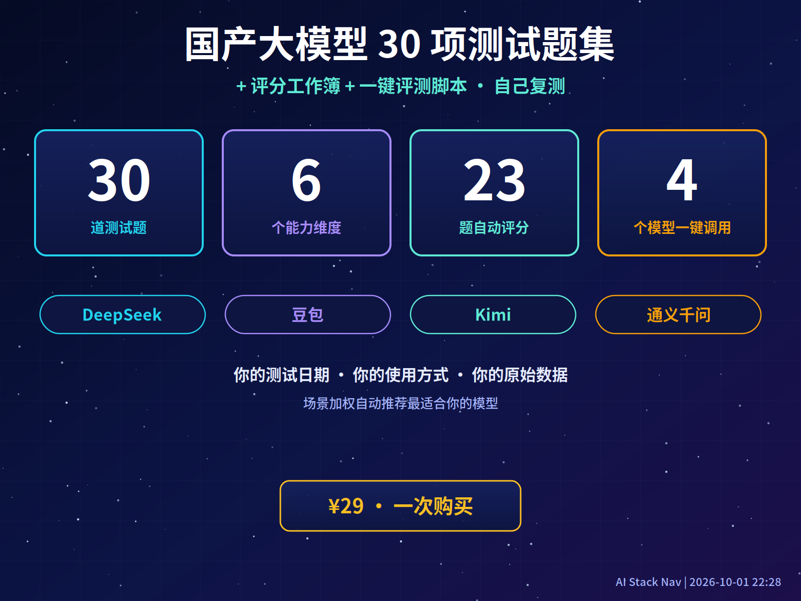国产大模型 30 项测试题集