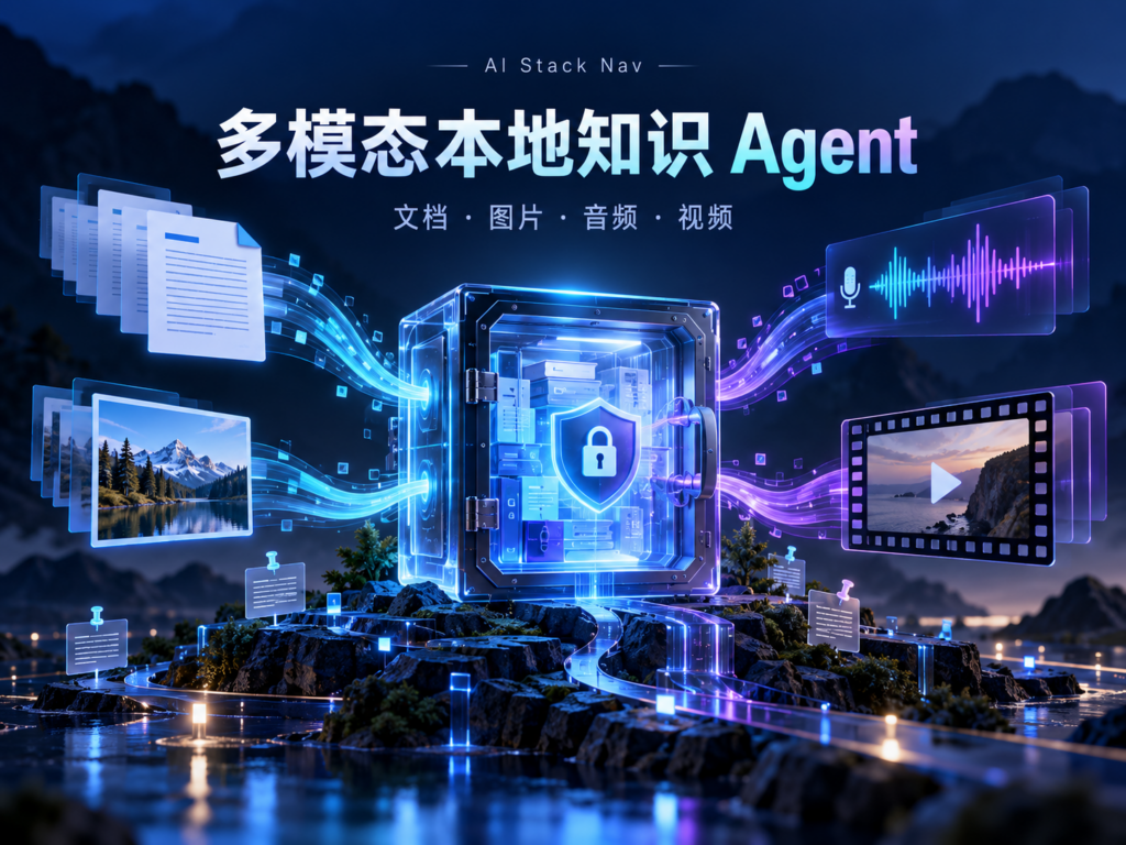 多模态本地知识 Agent 教程封面，文档图片音频视频汇入本地知识库