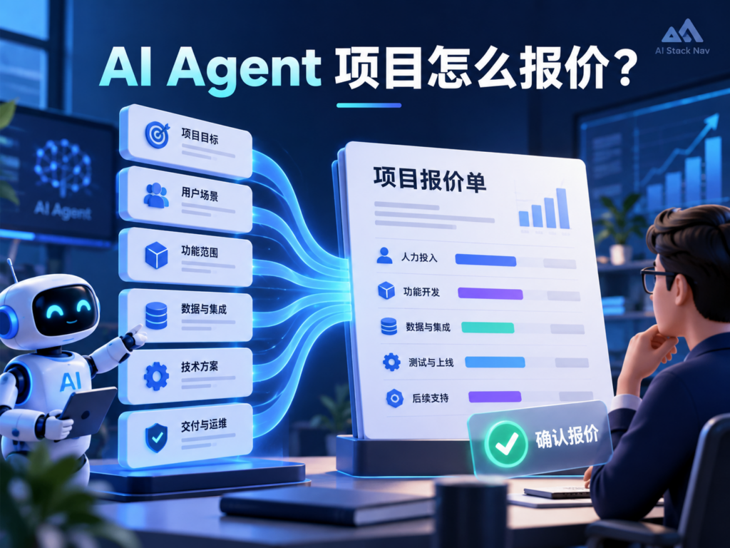 AI Agent 项目范围与报价单科技感示意封面