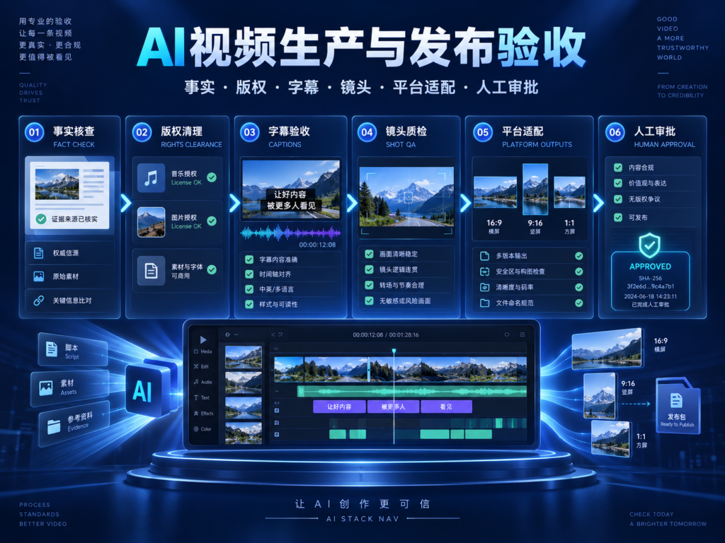 AI视频生产与发布六道验收门禁封面